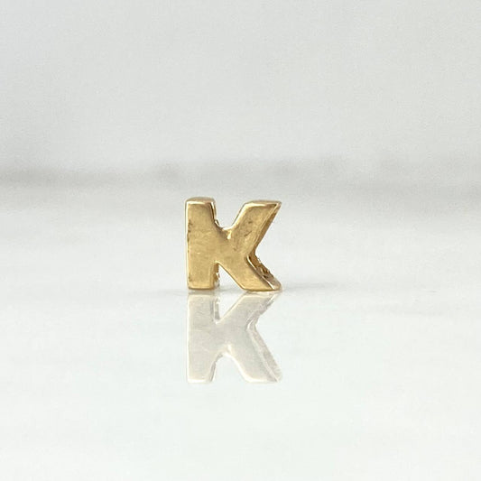 Herraje Letra K 0.3gr / 6mm Tambor Oro Amarillo 18K
