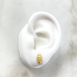 Stud Earrings Virgin Guadalupe 1.4gr / 0.6in / Smooth Silhouette 18K Gold ©