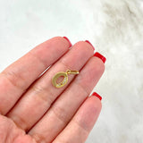 Pendant Letter O 1.0gr White Zircons Yellow Gold (Offer)