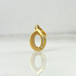 Pendant Letter O 1.0gr White Zircons Yellow Gold (Offer)