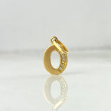Pendant Letter O 1.0gr White Zircons Yellow Gold (Offer)