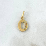 Pendant Letter O 1.0gr White Zircons Yellow Gold (Offer)