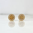 Stud Earrings Striped Eagle 1.3gr White Zircons Yellow Gold*