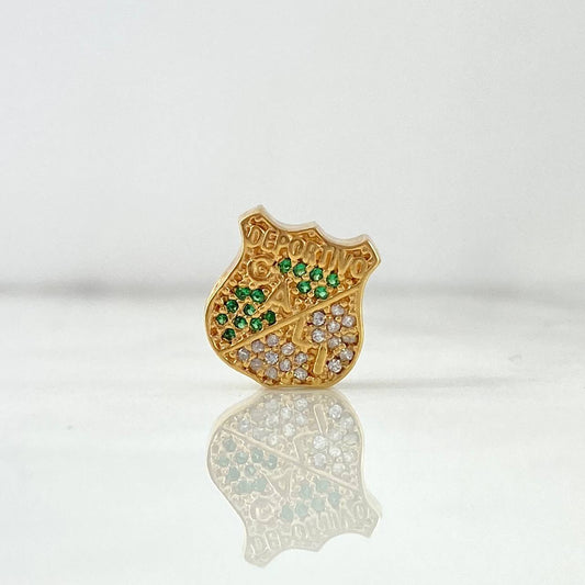 Charm Cali 3.65gr/1.3cm White Green Zircons Yellow Gold*