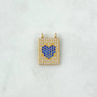 Herraje Escapulario Corazon 1.95gr / 1.7cm Circones Azules Blancos Oro Amarillo
