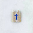 Herraje Escapulario Cruz 2.3gr / 1.7cm Circones Azules Blancos Oro Amarillo
