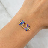 Charm Heart 1.2gr/2cm Yellow Gold Plate Colored Zircons