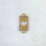 Charm Heart 1.2gr/2cm Yellow Gold Plate Colored Zircons