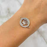 Charm Crown 2.05gr / 0.9in White Zircons White Gold