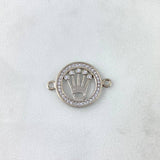 Charm Crown 2.05gr / 0.9in White Zircons White Gold