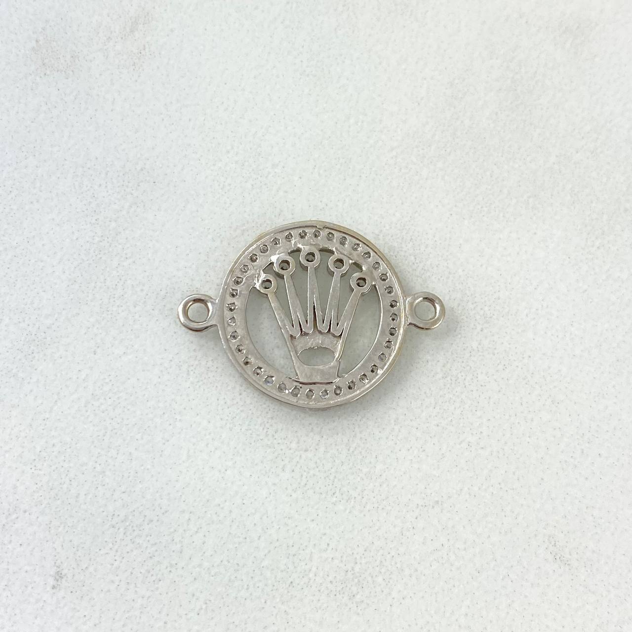 Charm Crown 2.05gr / 0.9in White Zircons White Gold