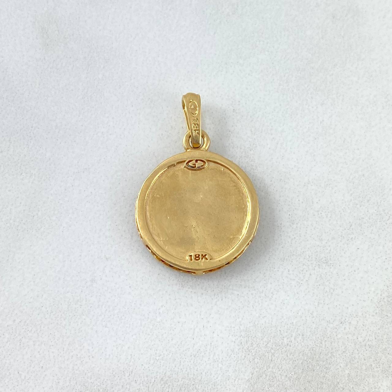 Pendant Faith Medal 4.1gr/2cm Colored Zircons Yellow Gold*