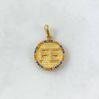 Pendant Faith Medal 4.1gr/2cm Colored Zircons Yellow Gold*