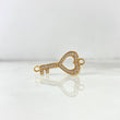 Herraje Corazon Llave 2gr / 2.7cm Circones Blancos Oro Amarillo*