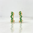 Hoop Earrings Zig-Zag 3.9gr / 1.6cm Emeralds 42pts Yellow Gold (Jewel)*