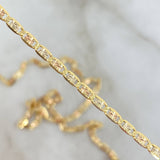 Cadena Plana Diamantada 7.35gr / 23 1/2 in / 2.8mm Tres Oros +3 18K