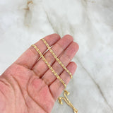 Cadena Plana Diamantada 7.35gr / 23 1/2 in / 2.8mm Tres Oros +3 18K