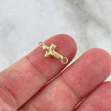 Charm Cross 0.35gr / 1.6cm / Yellow Gold Crossed