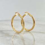 Hoop Earrings Mary 3.25gr / 1 1/4 in / Yellow Gold 18K