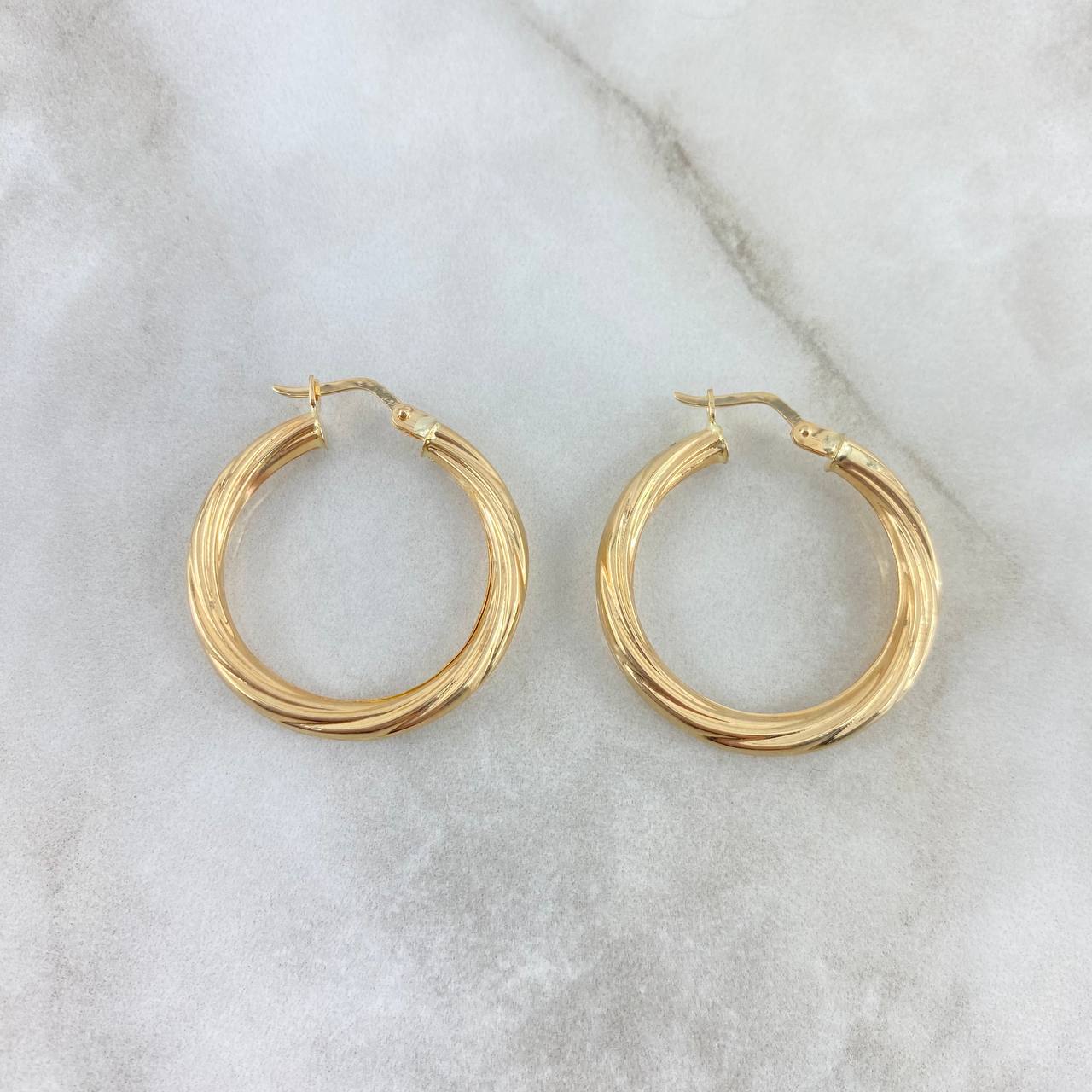 Hoop Earrings Mary 1.85gr / 2.3cm / Twisted 18K Yellow Gold *