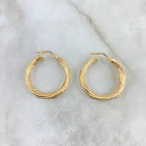 Hoop Earrings Mary 1.85gr / 2.3cm / Twisted 18K Yellow Gold *