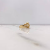 Trinity Belt Ring 5.8gr / Size 9 1/2 / White Zircons Two Yellow and White Golds &
