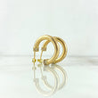 Hoop Earrings Screw 3.7gr / 2.3cm / White Zircons Lobster Claw Yellow Gold Butterfly +4 ©