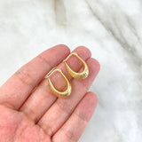 Hoop Earrings Daly 2.4gr / 2cm / Ovaladas Diamond Cut Yellow Gold +4