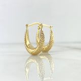 Hoop Earrings Daly 2.4gr / 2cm / Ovaladas Diamond Cut Yellow Gold +4