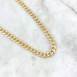 Cadena Cubana 40gr / 60cm / 8mm Broche Cajon Circones Blancos Oro Amarillo 18K ©