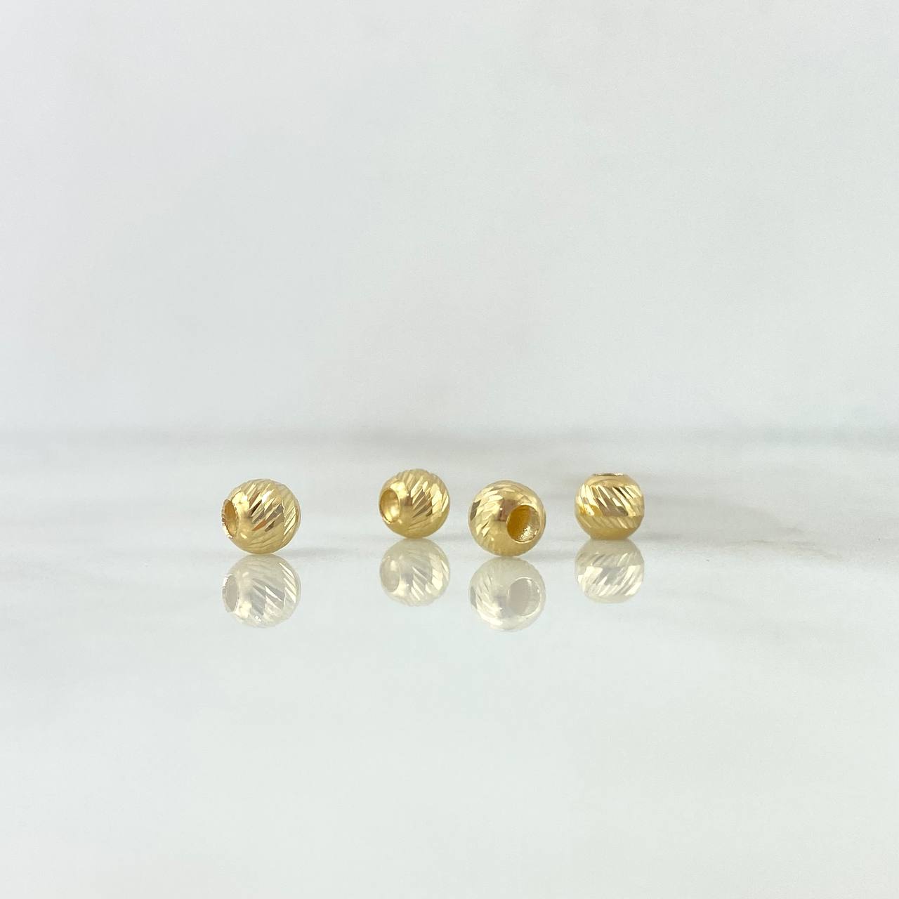 Diamond Cut Bead 5 mm Yellow Gold 18K