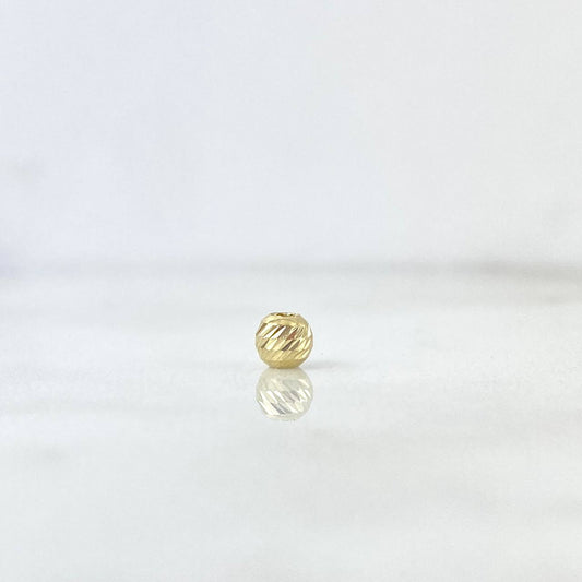Bead 4mm Diamond Cut 4mm Yellow Gold 18K