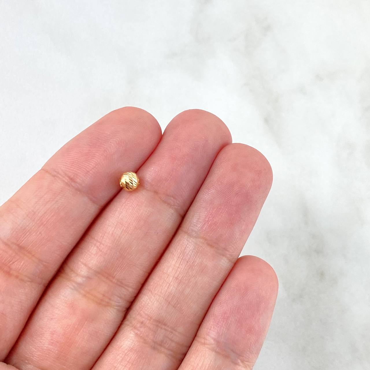 Diamond Cut Bead 4 mm Yellow Gold 18K