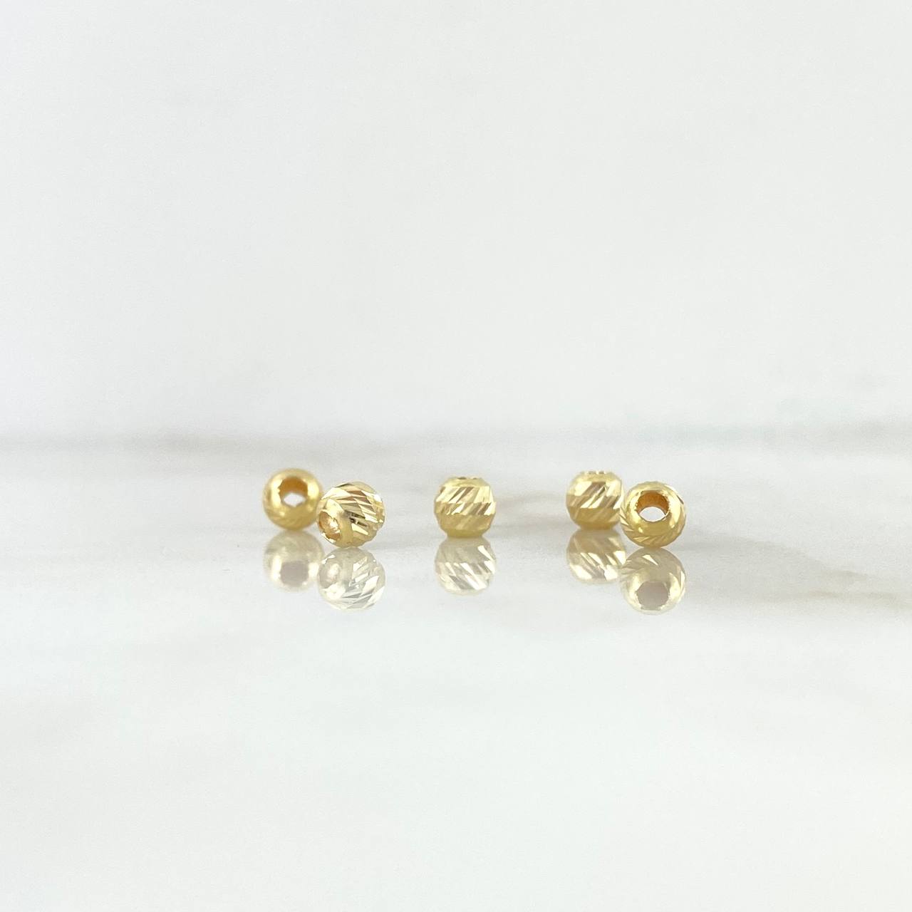 Diamond Cut Bead 4 mm Yellow Gold 18K