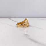 Virgin Guadalupe Ring 6.15gr / Size 9 3/4 / White Blue Fuchsia Zircons Yellow Gold &