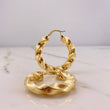 Hoop Earrings Earrings 8.15gr / 3.5cm / Twisted Yellow Gold &