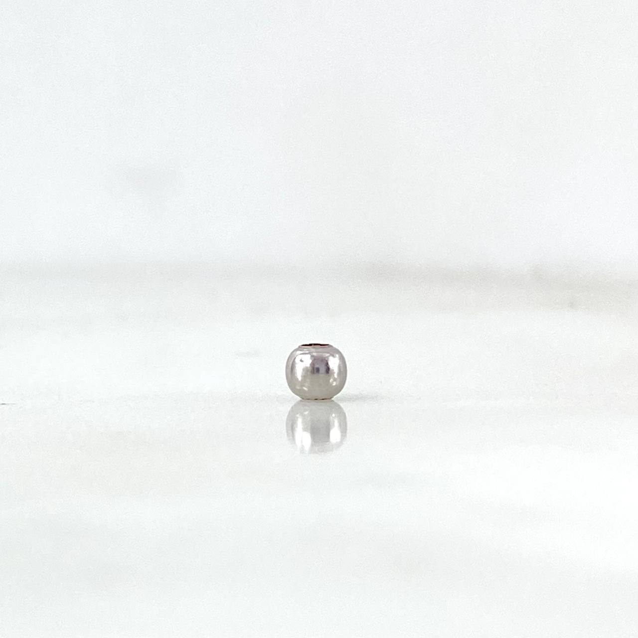 Plain Bead 3mm White Gold 18K