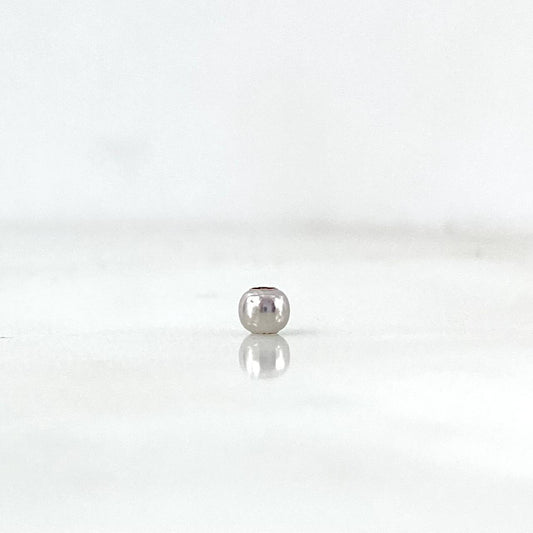 Plain Bead 3mm White Gold 18K