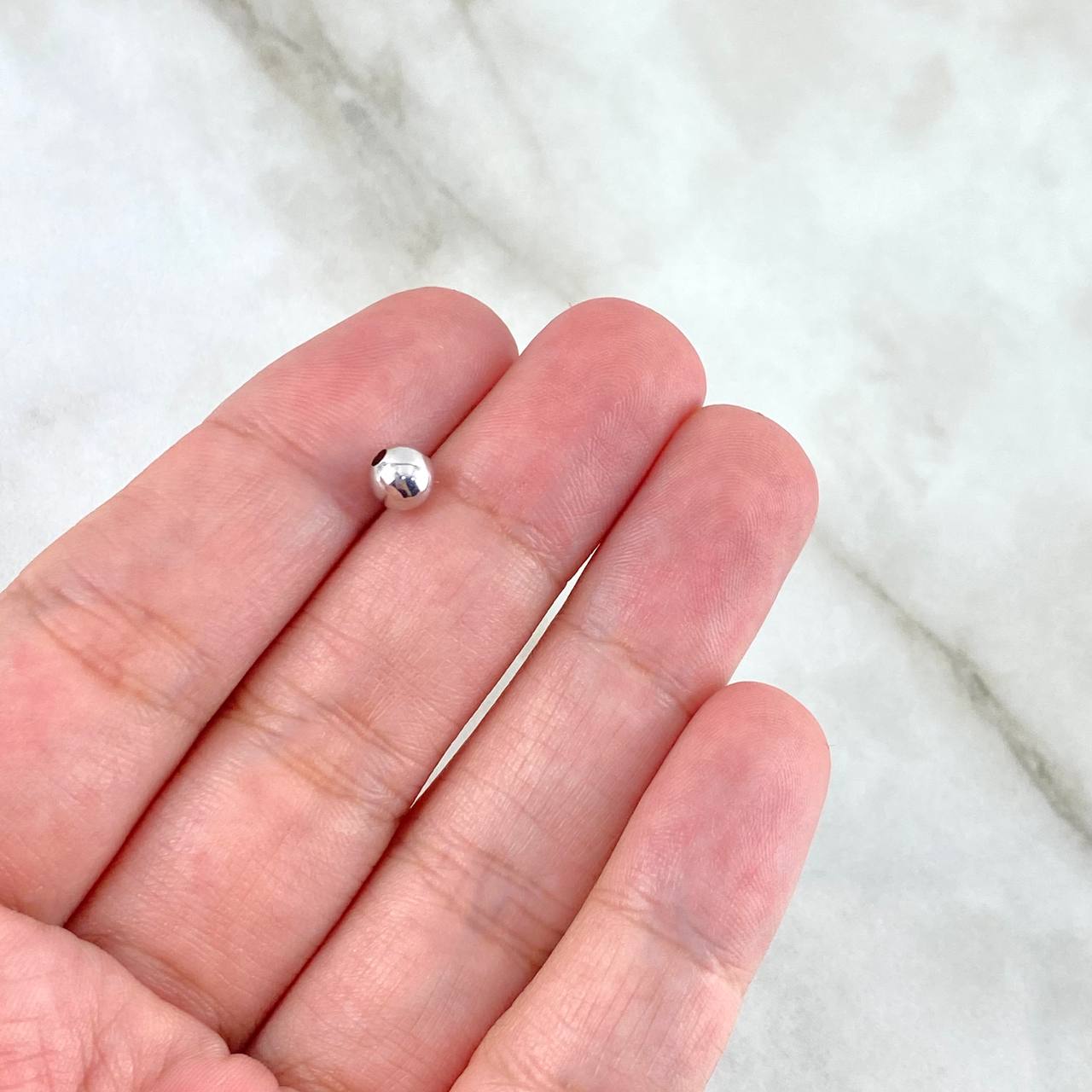 Bead Polished 5mm / 0.14gr White Gold