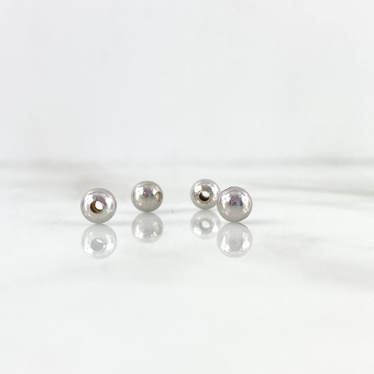 Bead Polished 5mm / 0.14gr White Gold