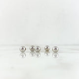 Bead Polished 6mm / 0.2gr White Gold