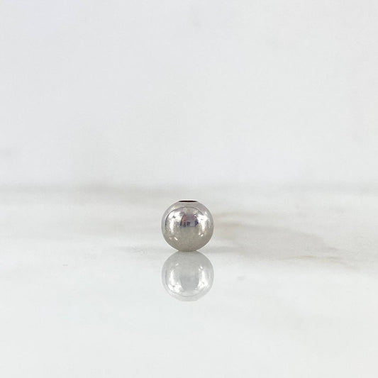 Plain Bead 6mm White Gold 18K