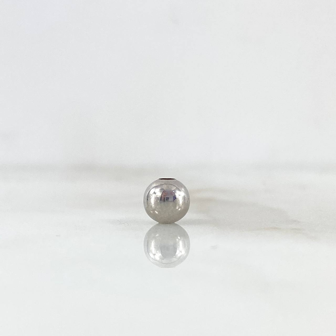 Bead Polished 6mm / 0.2gr White Gold