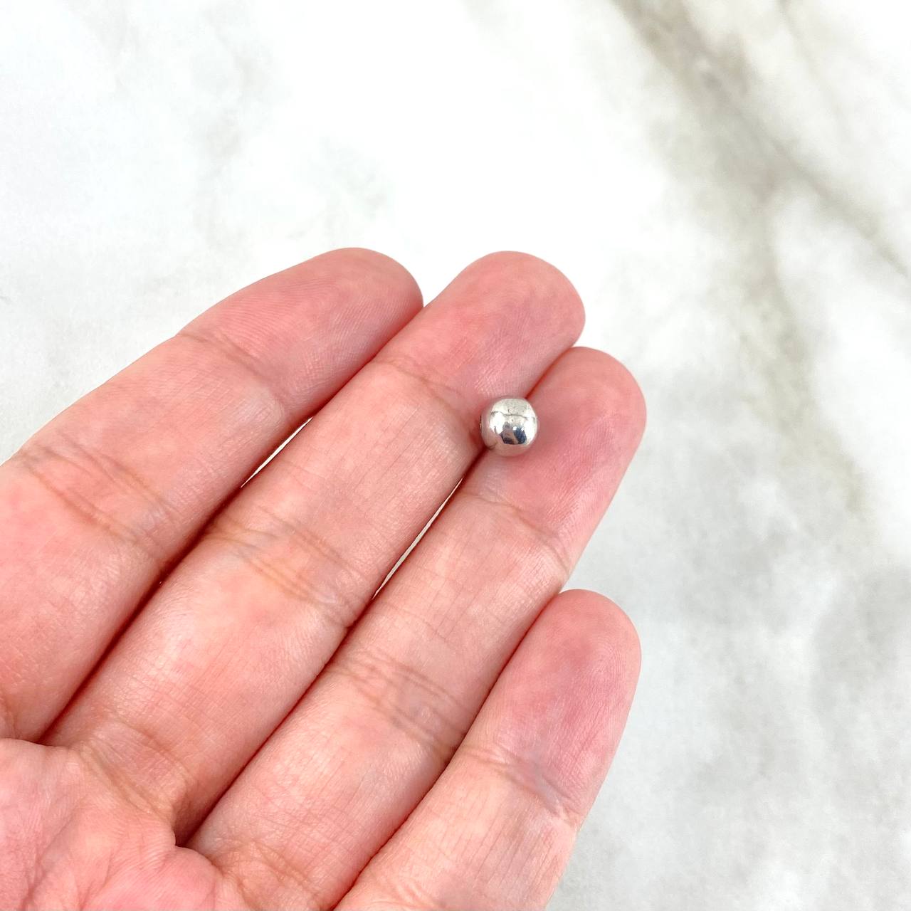 Bead Polished 6mm / 0.2gr White Gold