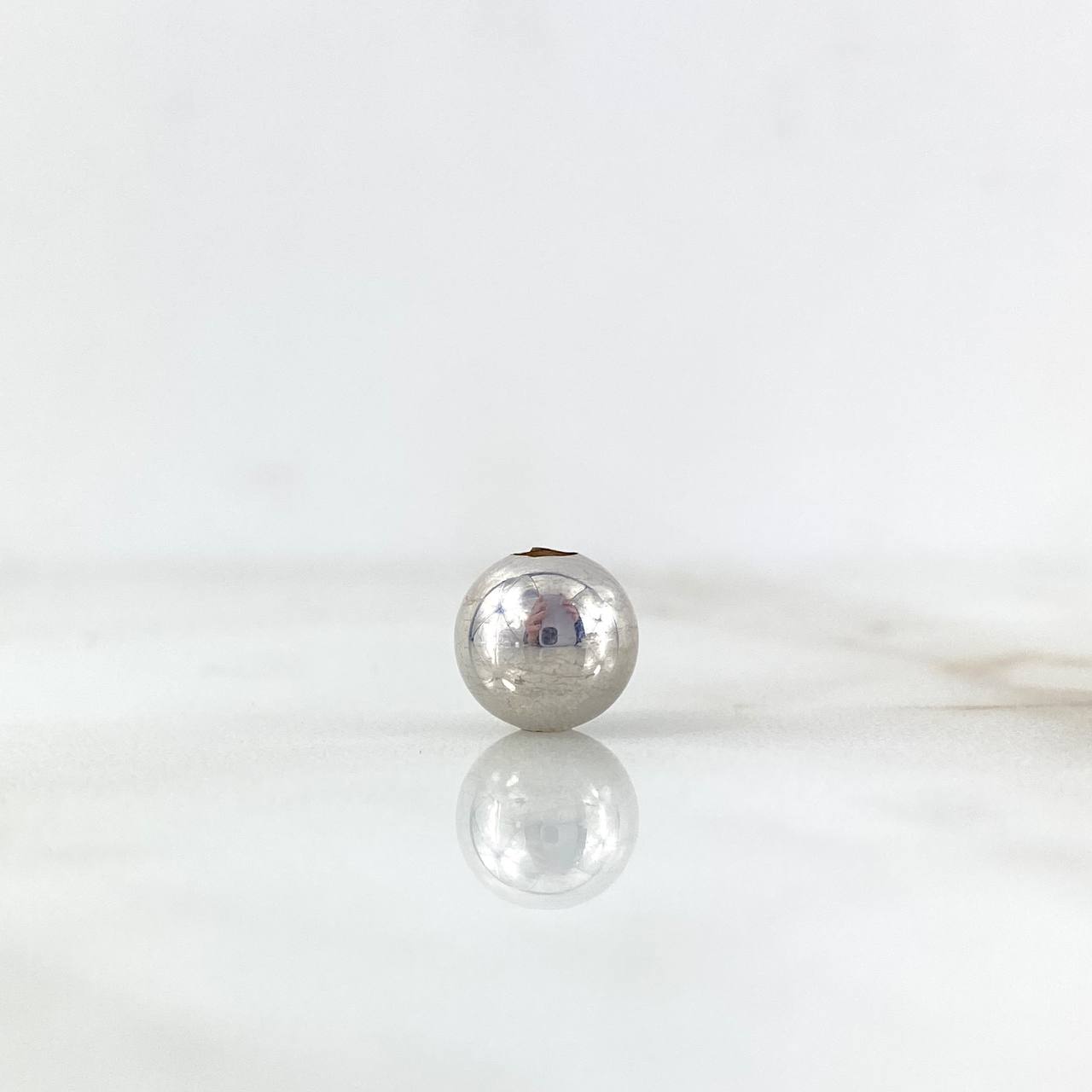 Bead Polished 8mm / 0.32gr White Gold