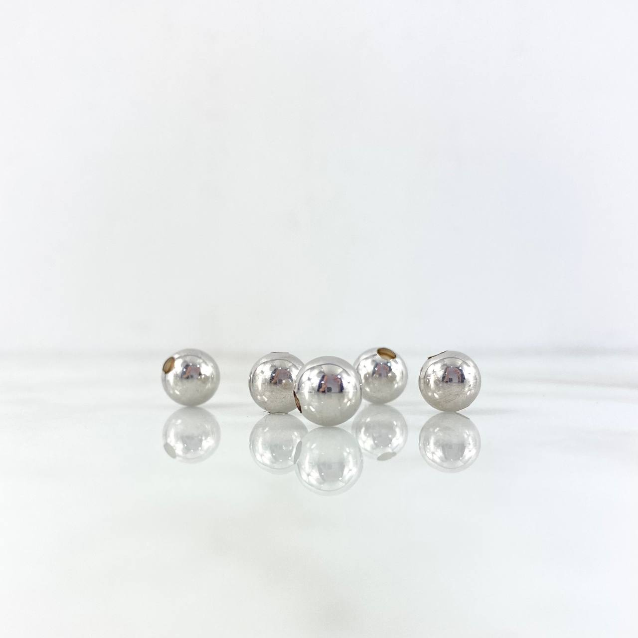 Bead Polished 8mm / 0.32gr White Gold