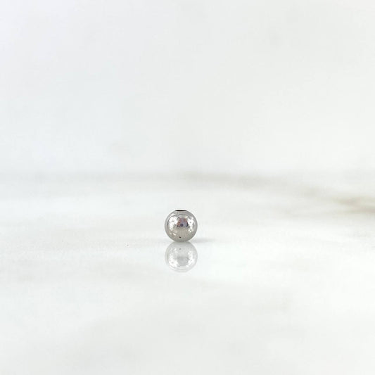 Bead Plain 4mm White Gold 18K