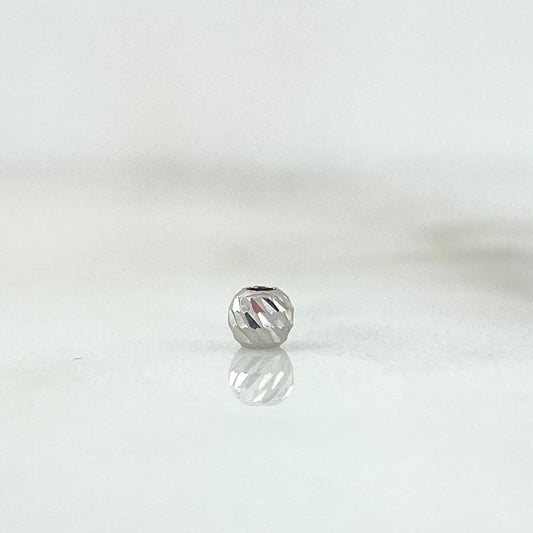 Diamond Cut Bead 3mm White Gold 18K