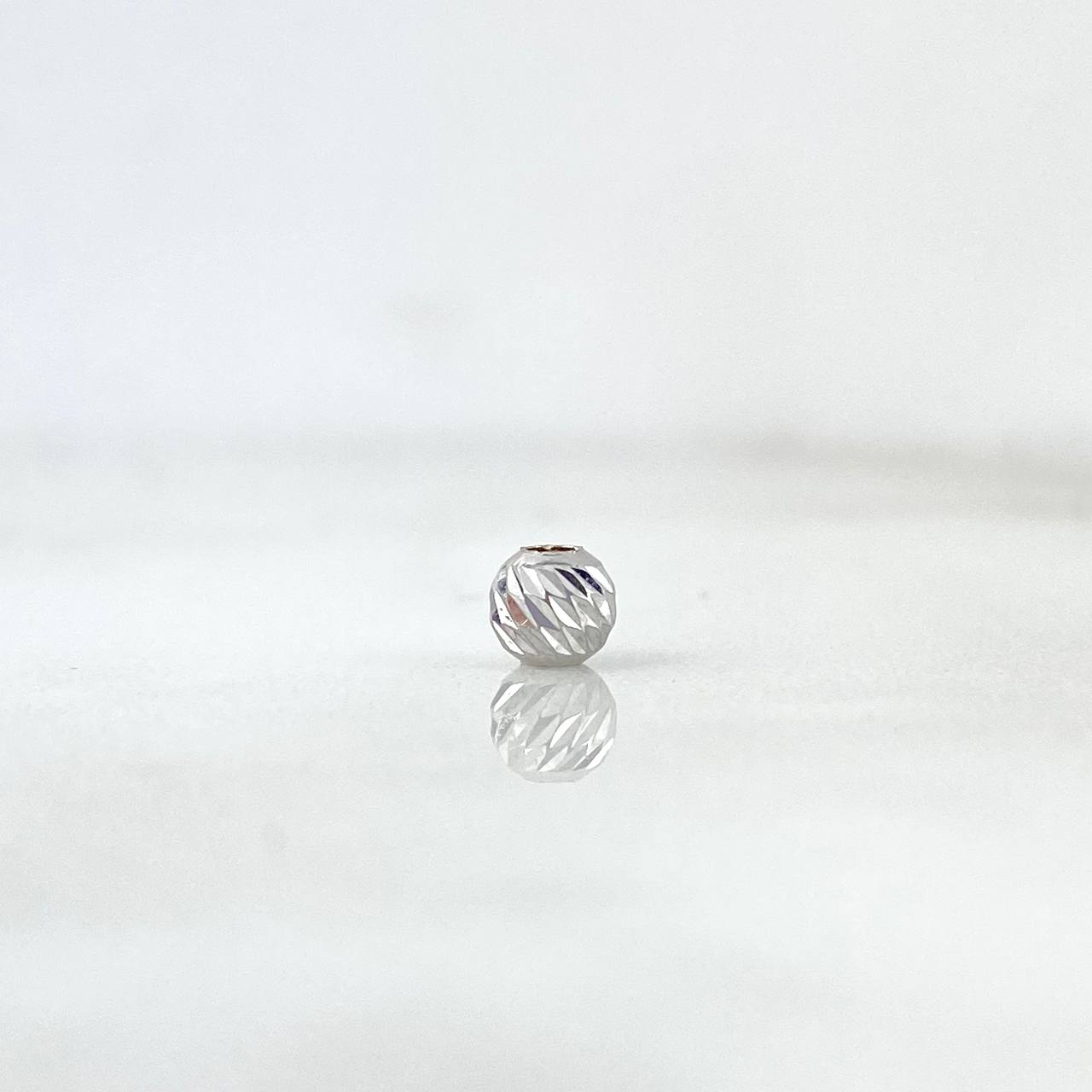 Diamond Cut Bead 4mm White Gold 18K
