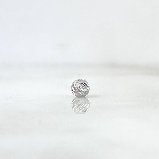 Diamond Cut Bead 4mm White Gold 18K